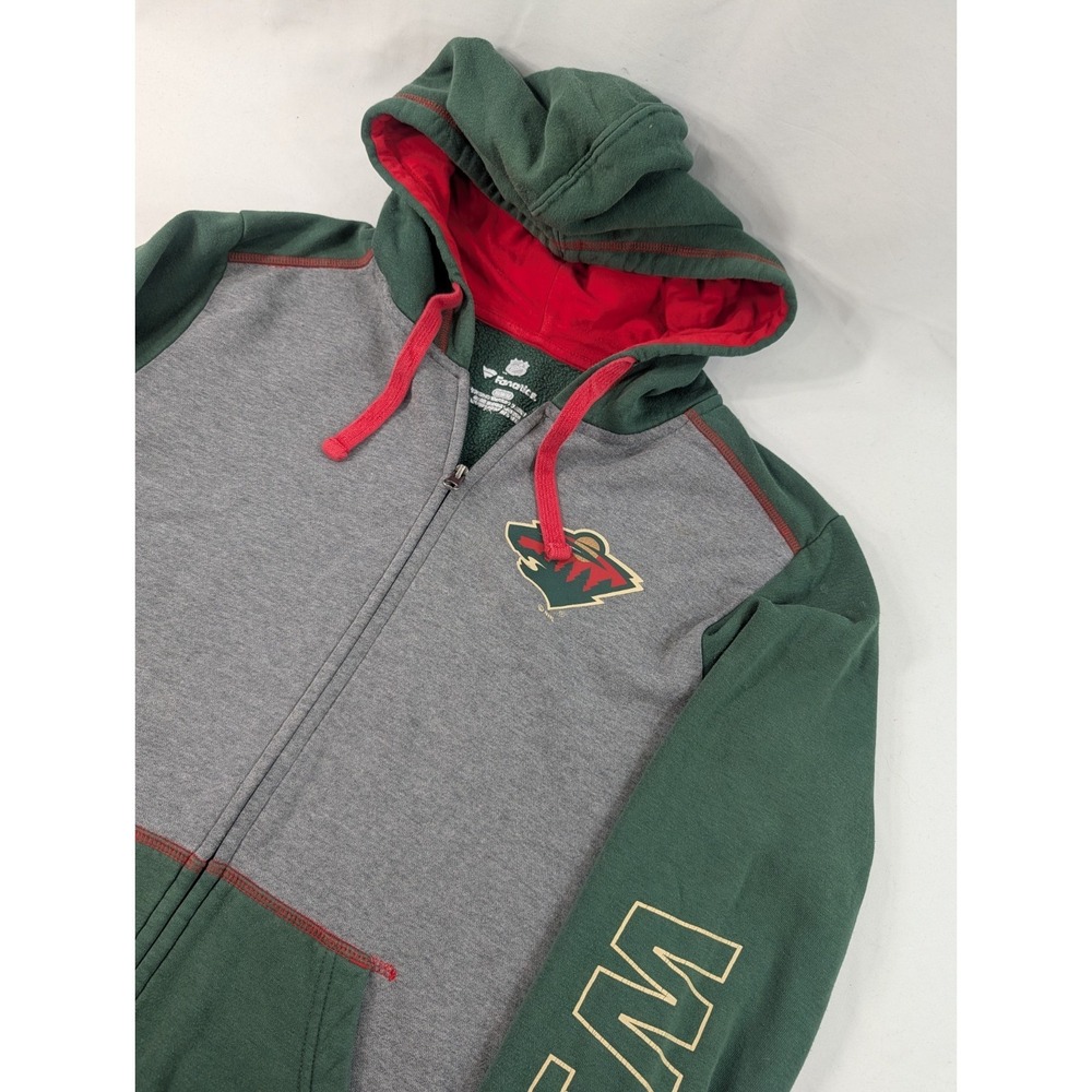 Fanatics Minnestoa Wild Full Zip NHL Hockey Hoodie Men's Medium Green